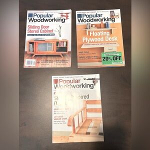 2020 bundle of 3 Popular Woodworking Magazines.